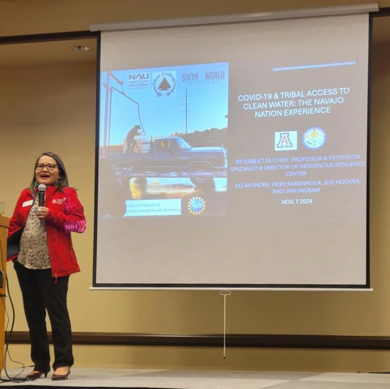 Dr. Karletta Chief speaking at the Women and Water event.